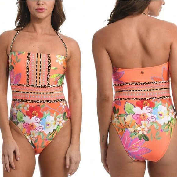NWT Sunshine 79 Bandeau Mio One Piece Swimsuit Tropical Trance - Picture 1 of 14